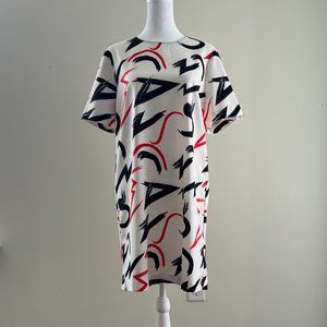 EUC Philosophy Retro Print Short-Sleeve Dress Size M